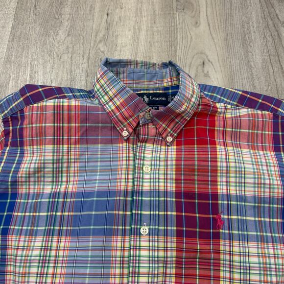 Vintage Polo Ralph Lauren Short Sleeve Button Shirt Men's Medium Classic Fit 90s - Picture 3 of 6